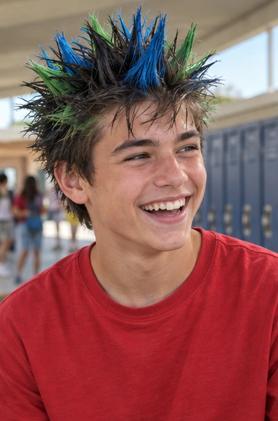 Blue & Green Spikes for Teens