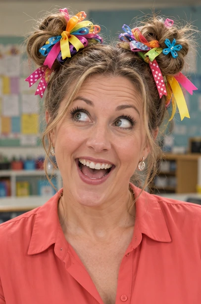 Rainbow Bow Buns for Teachers