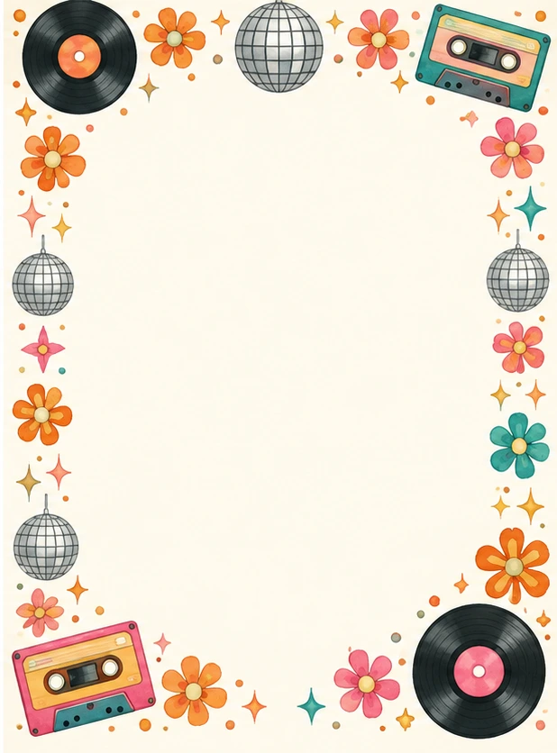 Customizable Decades Day flyer background