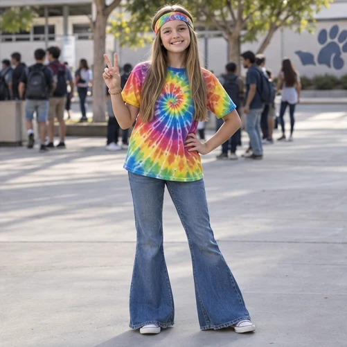 60s Tie-Dye Hippie Outfit