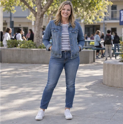 2000s Denim Outfit for Teachers