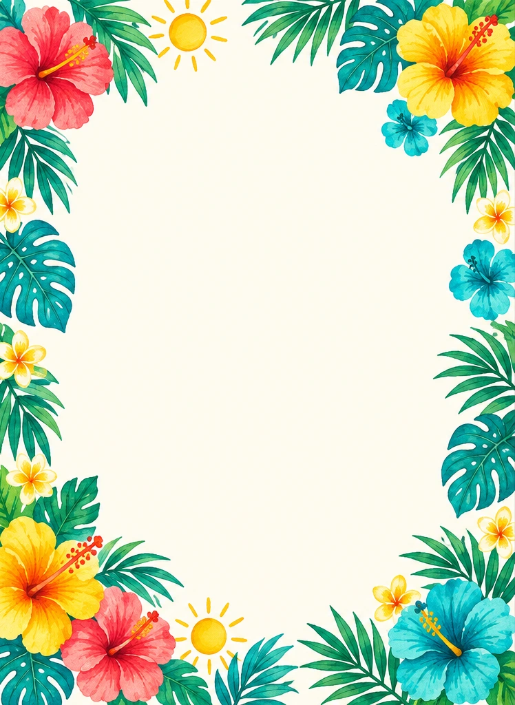 Customizable Hawaiian Day flyer background