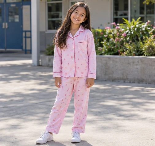 Button-Up Pajama Set Outfit