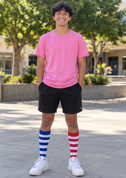Mismatched Color Socks Outfit