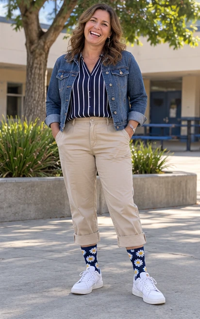Wacky Sock Day Outfit for Teachers