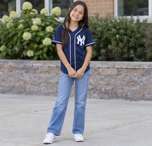 Baseball Jersey & Jeans Outfit