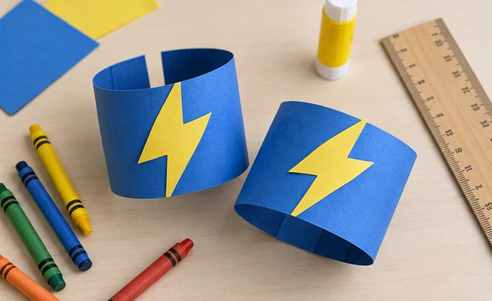 Paper Lightning Wrist Cuffs