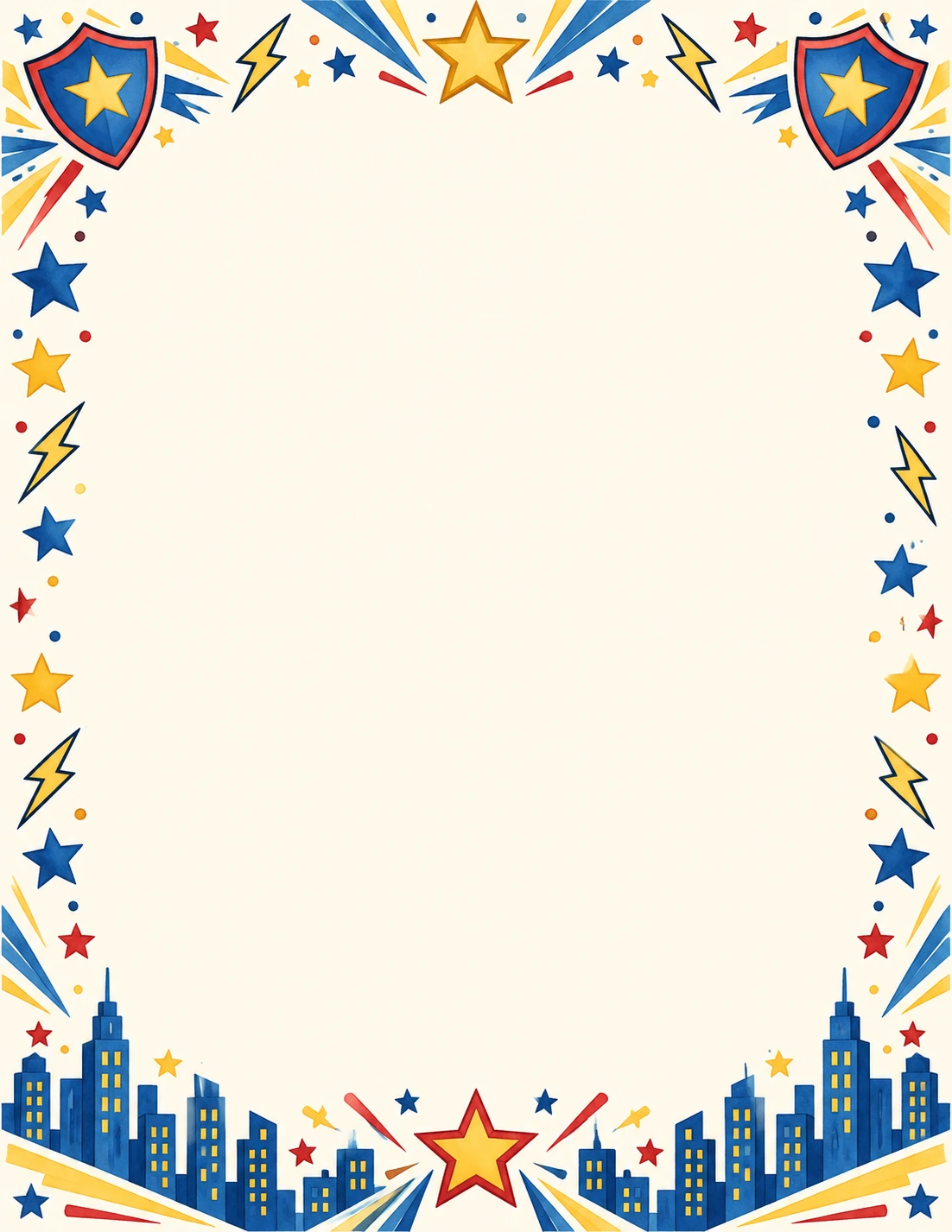 Customizable Superhero Day flyer background