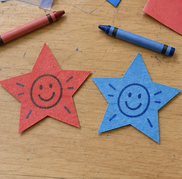 Matching Paper Star Badges