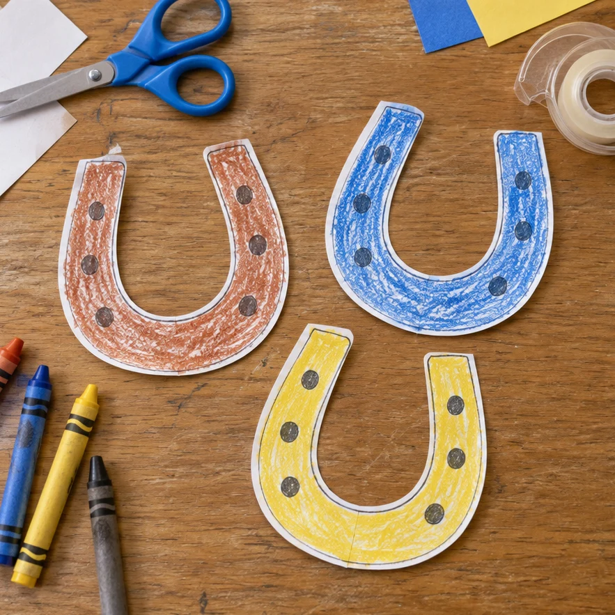 Color-Your-Own Horseshoe Badge