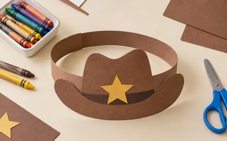 Paper Cowboy Hat Headband