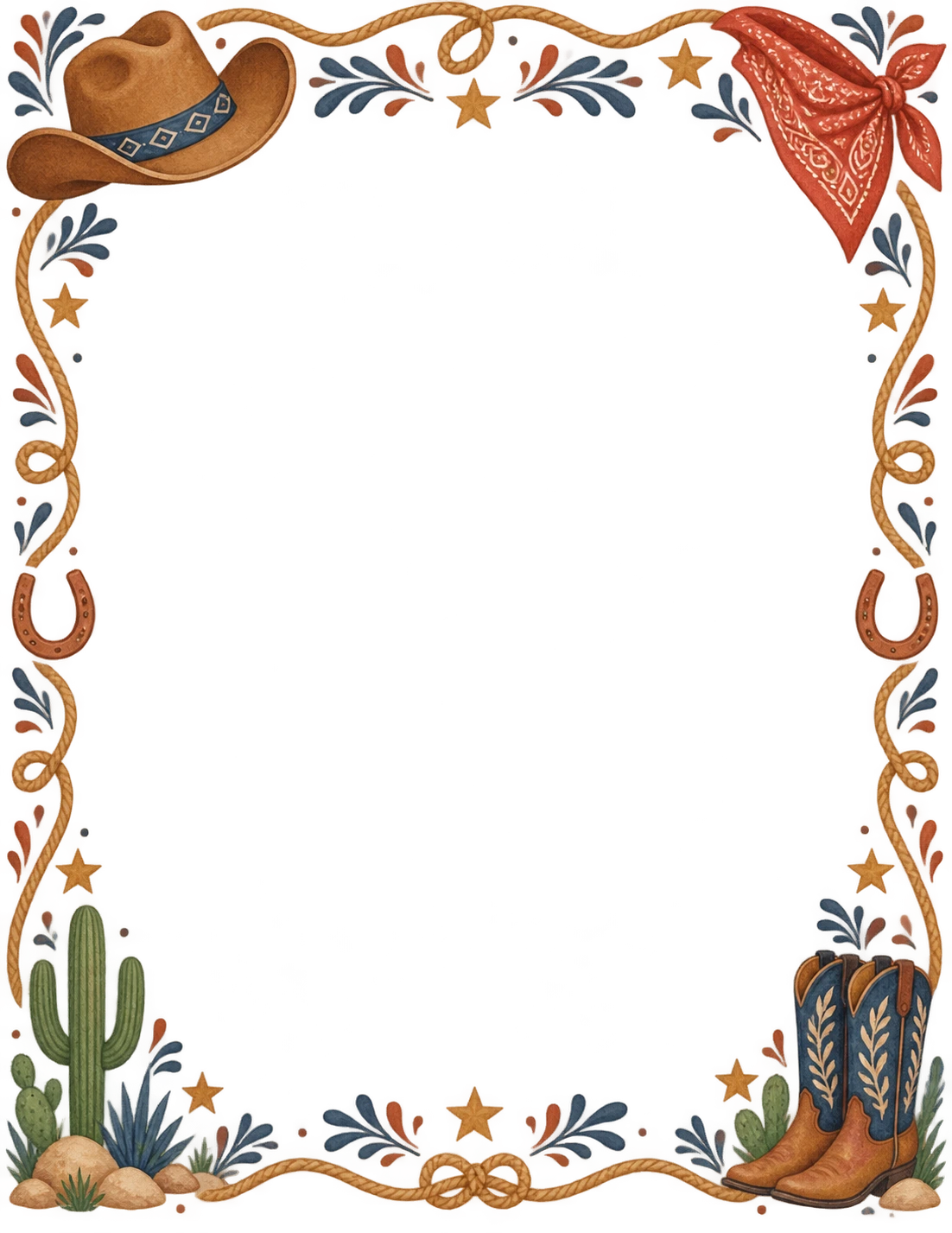 Western Day flyer border with space for school details